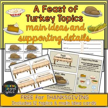 A Feast of Turkey Topics {Thanksgiving Main Ideas and Supporting Details}