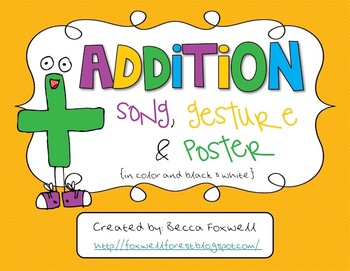 Addition Song and Gesture FREEBIE