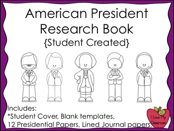 American President Research Book and Writing Journals {Stu