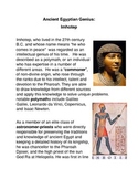 Ancient Egyptian Genius: Imhotep Common Core Science Activities