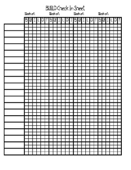 BUILD Check-In Sheet- FREEBIE