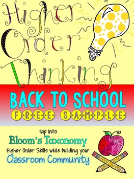 Back to School Higher Order Thinking Activities {FREE SAMPLE}