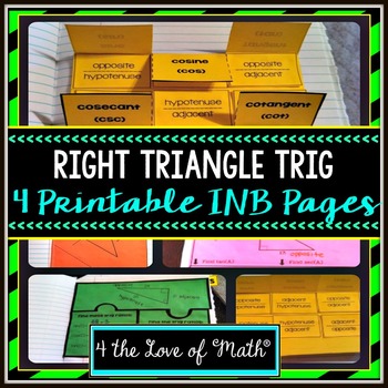 Basic Right Triangle Trig: Interactive Notebook Pages
