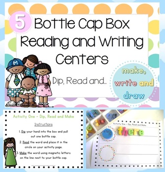 Bottle Cap Reading and Writing Centers