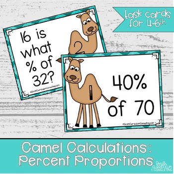 Camel Calculations- Percent Proportions Task Cards- Aligne