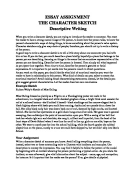Character sketch essay example