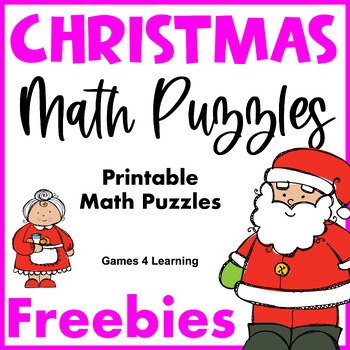 Christmas Math Puzzles - Get 10 FREE Educational Downloads + up to 28% Off: Cyber Monday & Tuesday Sale #SCRF