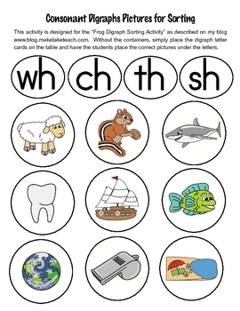 Consonant Digraph Sorting Pictures