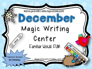 December "Magic Writing" Activities Non-Holiday