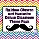 Deluxe Classroom Theme Pack - Mustaches and Rainbow Chevron