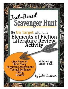 Elements of Fiction Literature Scavenger Hunt {FREEBIE}