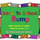 FREE! Back to School Bump: Math Center, Game, and Printable