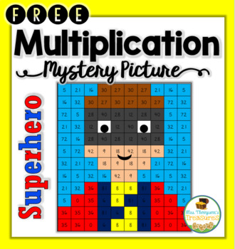 FREE Superhero Multiplication Mystery Picture