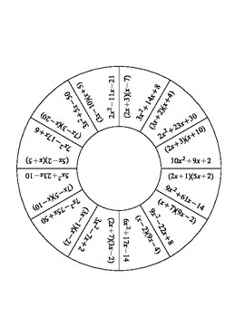 Factoring Quadratics with A greater than 1 Tarsia Puzzles