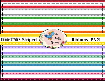 Follower Freebie Striped Satin Ribbons (Digital Ribbons for Commercial Use)