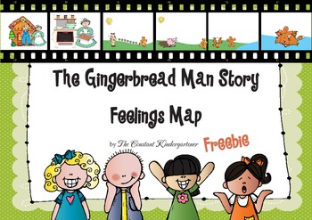 Gingerbread Man Story - Feelings Map Kindergarten and 1st Grade FREE