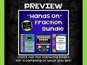 Hands On Fraction Bundle:  3 Critical Thinking Fraction Re