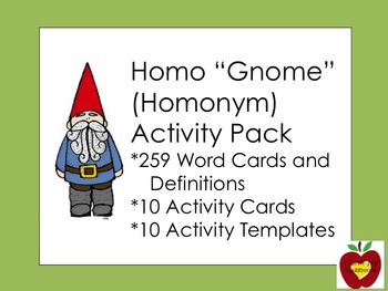 Homonym Word Cards and Activity Pack (Gnome)