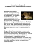 Introduction to Biosphere 2: University of Arizona Researc