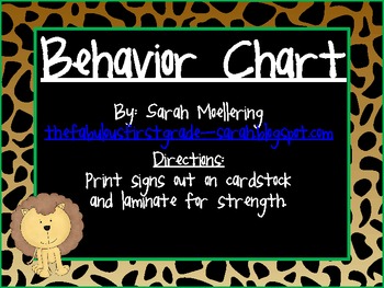 It's A Zoo Themed Behavior Chart (clip-up, clip-down)