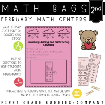 Math Bags for 2nd Grade: Valentine's Day Version! (10 Math