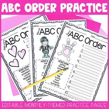 Monthly ABC Order Practice