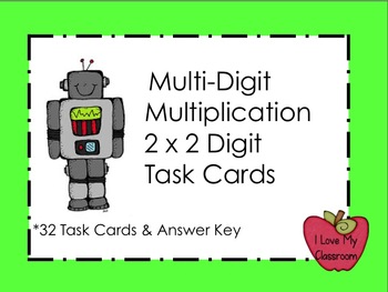Multi-Digit Multiplication Task Cards (2 digit by 2 digit 