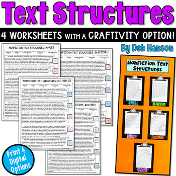 Nonfiction Text Structures Craftivity (featuring 20 passages!!)