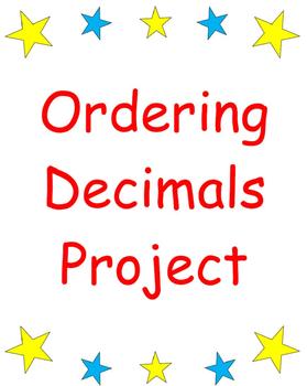 Ordering Decimals Math Project or Center Activity