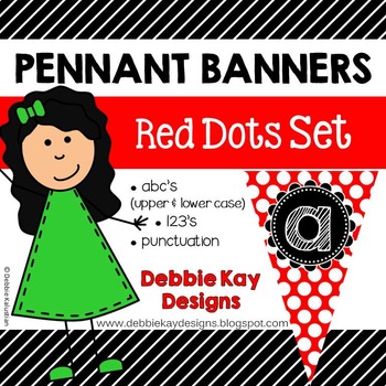 Pennant Banners Red Dots Set