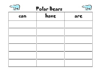 Polar Bears Graphic Organizer