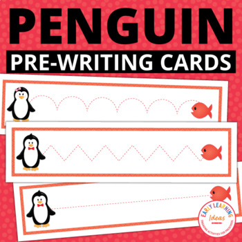 Preschool Penguin Pre-Writing Cards FREEBIE: Winter Fine Motor Practice