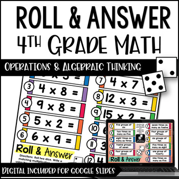 Roll and Answer Math Centers for 4th Grade Common Core *Al