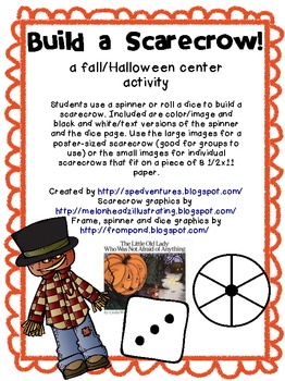 Roll or Spin a Scarecrow - Fall/Halloween center activity