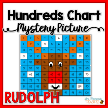 Rudolph Christmas Hundreds Chart Mystery Picture