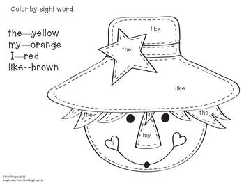 Scarecrow--Sight Word Color