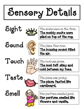sensory details worksheet adding details adds interest answer key
