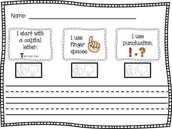 Sentence Dictation Paper with Rubric