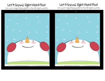 Sight Word Finds-Let It Snow! K-1