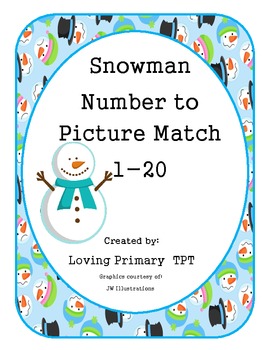 Snowman - Number to Picture Match 1-20