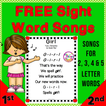 Songs for High Frequency Words, FREE!!