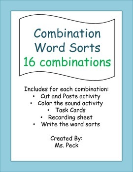 Sound Combinations word sorts