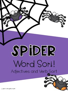 Spider Word Sort {Verbs and Adject}