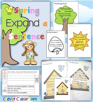 Spring Expand a Sentence - sentence work for beginning writers