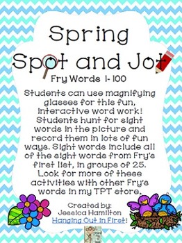 Spring Spot and Jot - Fry Words 1-100
