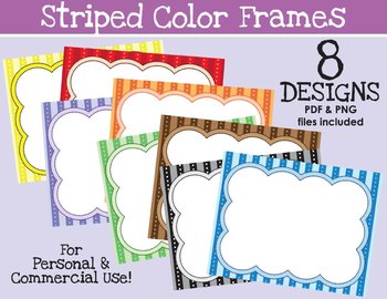 Striped Color Frames {FREEBIE}