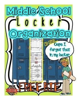 Back to School Middle School Organization: Locker Printable