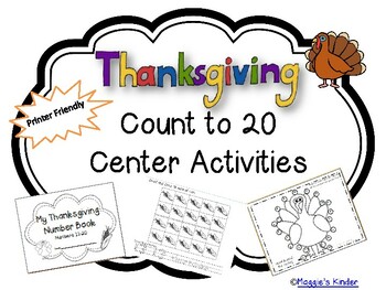 Thanksgiving Count Around Activities for Numbers 0-20 and 11-20