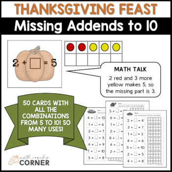 Thanksgiving Feast: A Missing Addends FREEBIE