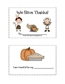 Thanksgiving "I'm Thankful For..." Mini-Book